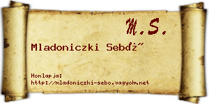 Mladoniczki Sebő névjegykártya